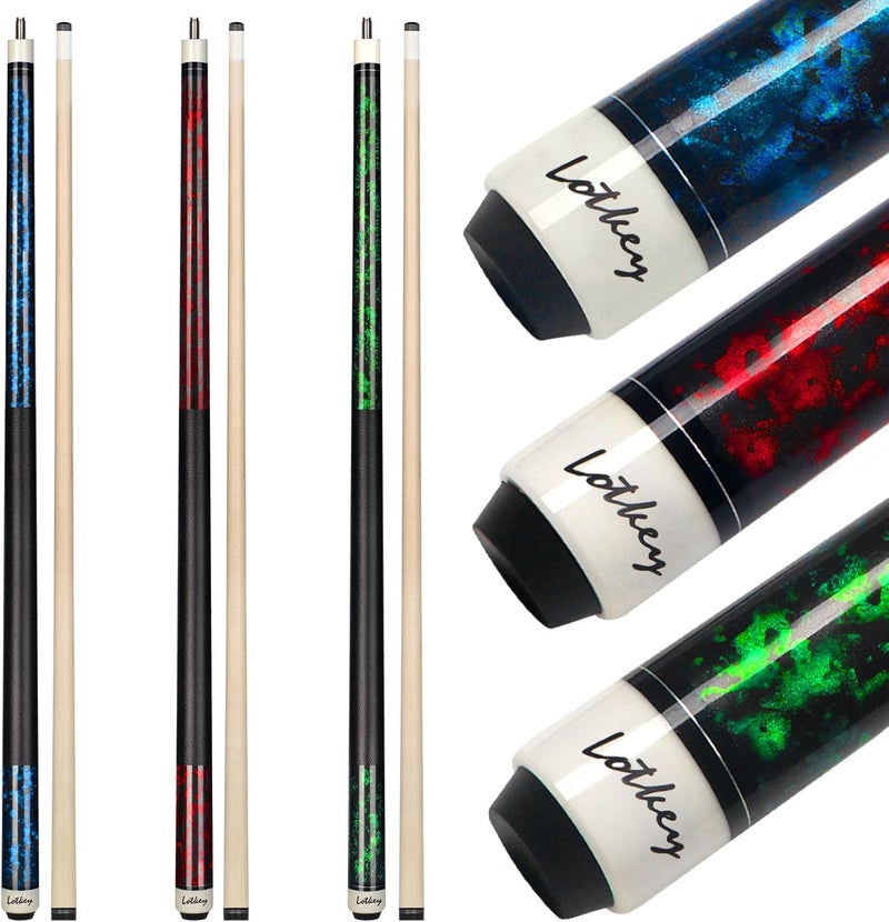 LOTKEY Pool Cue Sticks for Adults,Super Straightened Up 58'' 18 19 20 21 oz Billiard Cues Stick Canadian Maple Tacos De Billar Profesional Set of 4/3/2/1 House Bar Pool Que Table Beginner Pool Queue for Sale - Image 1